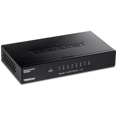 TRENDnet TEG-S83 8-Port Unmanaged Gigabit Ethernet Switch, Desktop, fanless